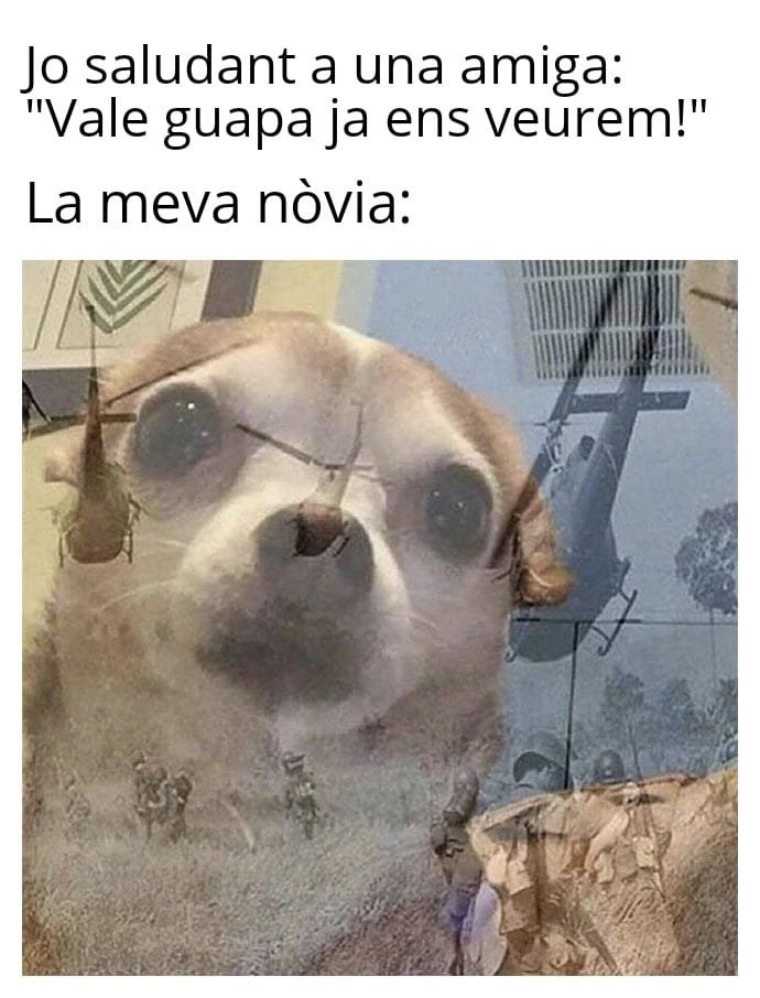 Meme sobre una novia celosa